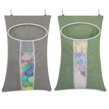 

Door-Hanging Laundry Hamper Bag, Rip-Stop Toy Storage Bag, Foldable & Space Saving Corner Laundry Organiser with 4PCS Stainless