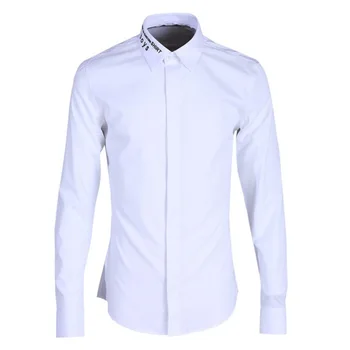 

Boys Collar Embroidery English Shirt Male Men's Wear Brand Men's Shirt Men Shirt Brand