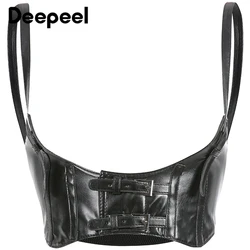 Deepeel 1pc 10cm*74cm Women PU Wide Sling Cummerbunds Female Belt Leather Craft Accessories Retro Punk Style Fashion Corset