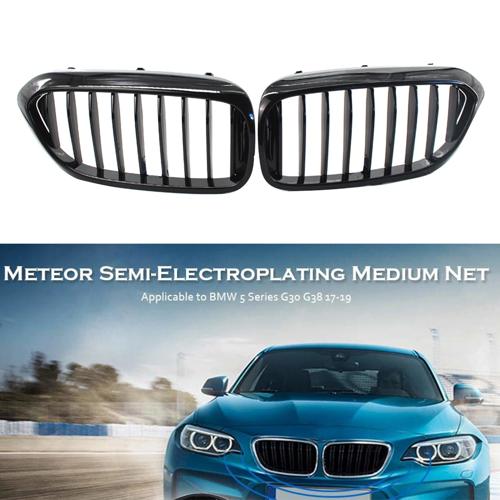 

Replacement For BMW 5 Series G30 G38 Glossy Black 1 Pair Front Grille Left Right Side 51137390863 51137390864