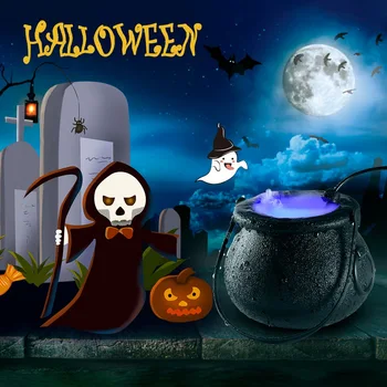 

Halloween Witch Jar atomizer lamp LED Humidifier Color Changing Creepy Decor Halloween Party Prop DIY Scene Layout Prank Toy New