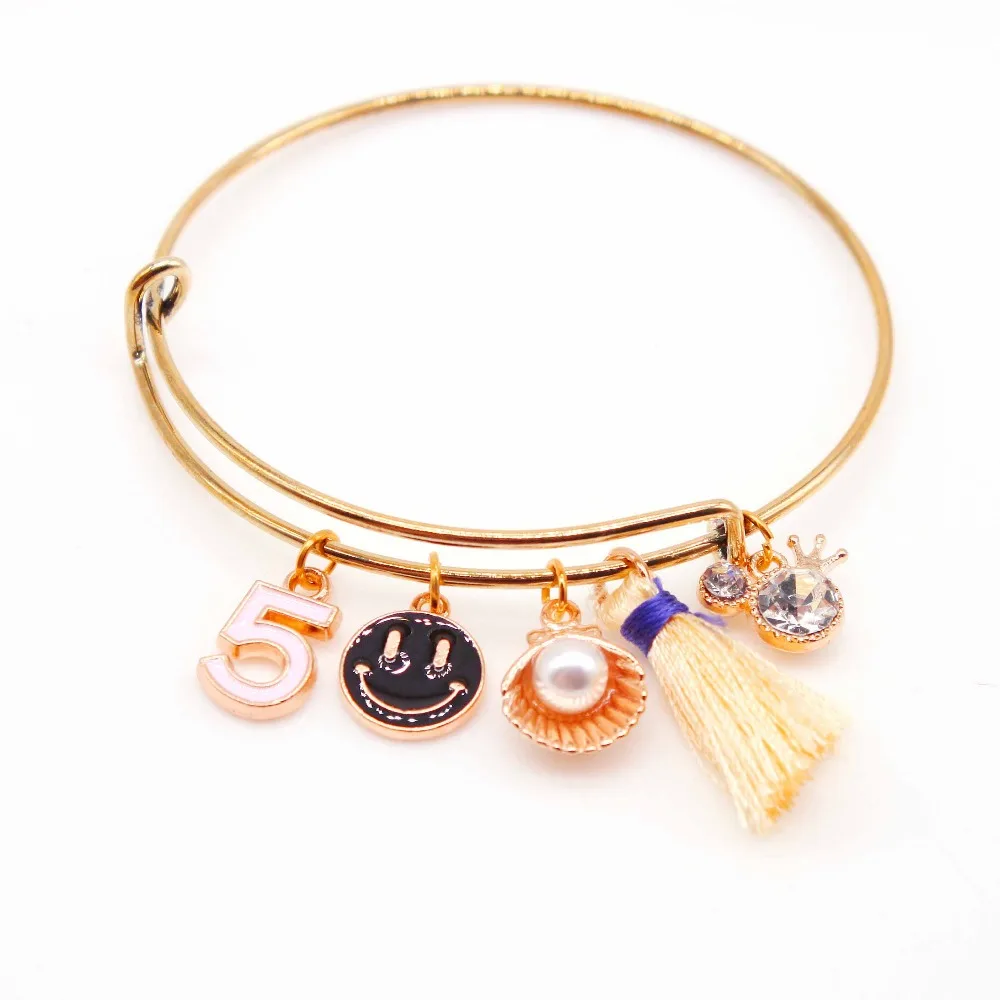 2017-Selling-Bracelets-With-Sweet-Smiling-Face-Lucky-Numbers-Meters-West-Tassel-Charm-Shell-Pearl-Jewelry (5)