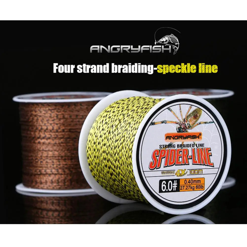Spider-Line Series 100m PE Braided Fishing Line Camouflag 4 Strands 20- 220LB Multifilament Fishing Line