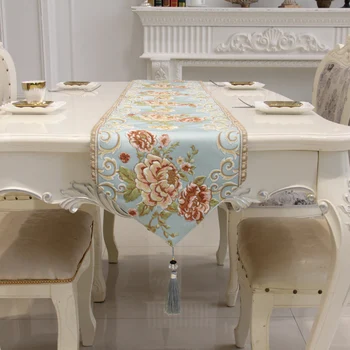 

Blue Mahogany Jacquard Table Runner European Style Table Flag Home Living Room Coffee Table Cabinet Bed Decor Accessories