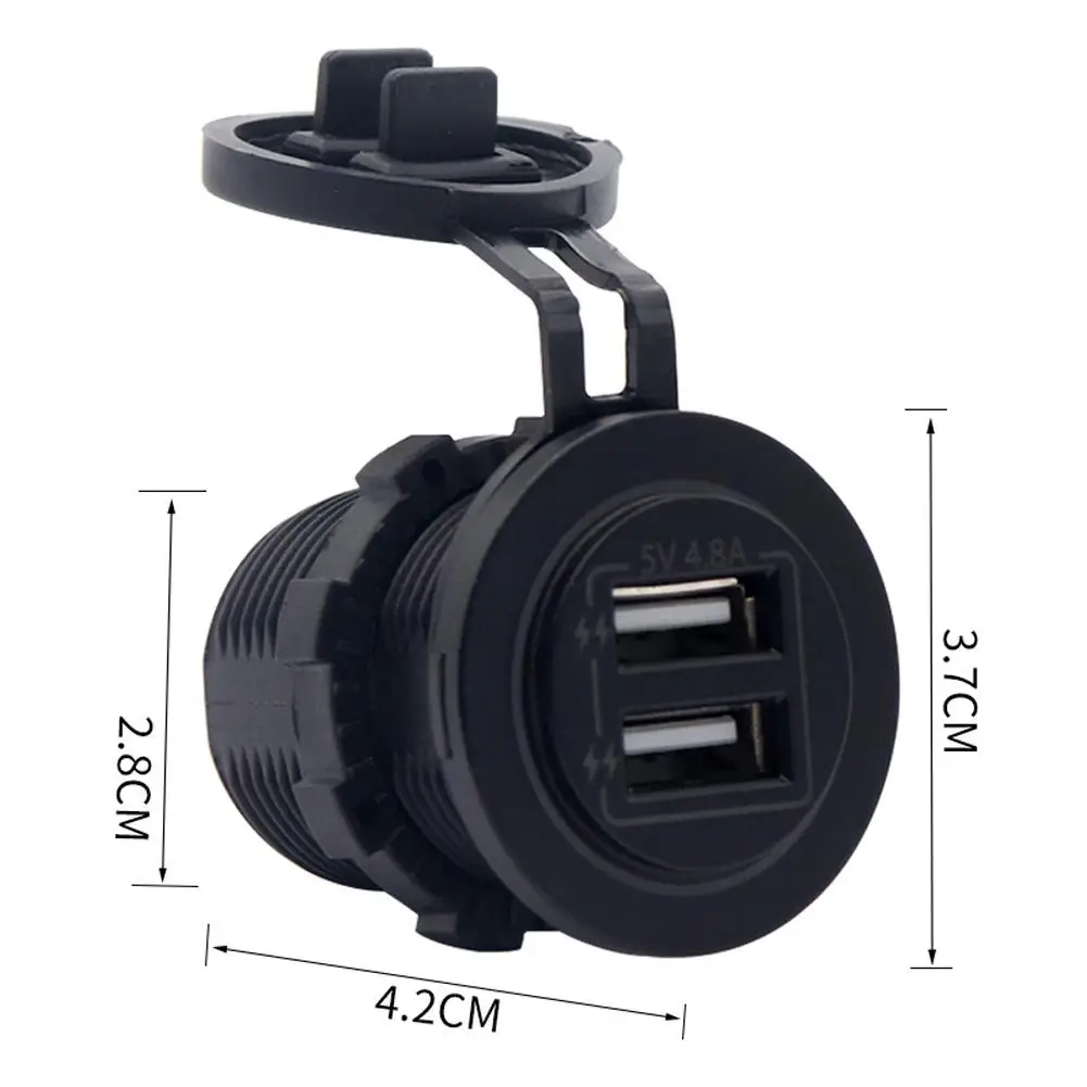Мотоцикл USB зарядное устройство s модификация 5V 4.8A двойной светильник кольцо автомобильное зарядное устройство авто аксессуары