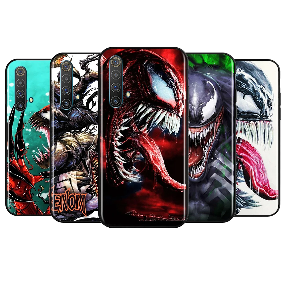 Venom Marvel cool для OPPO Realme GT Explorer Master Neo Flash Edition C21 C20 C15 C11 C3 мягкая черная искусственная