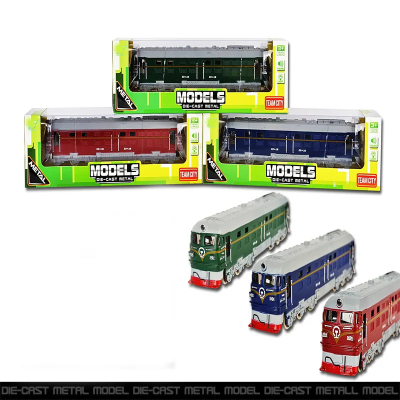 

Children Model Retro Train Warrior Alloy Models Car Dongfeng Train with Sound And Light Alloy Car Toy