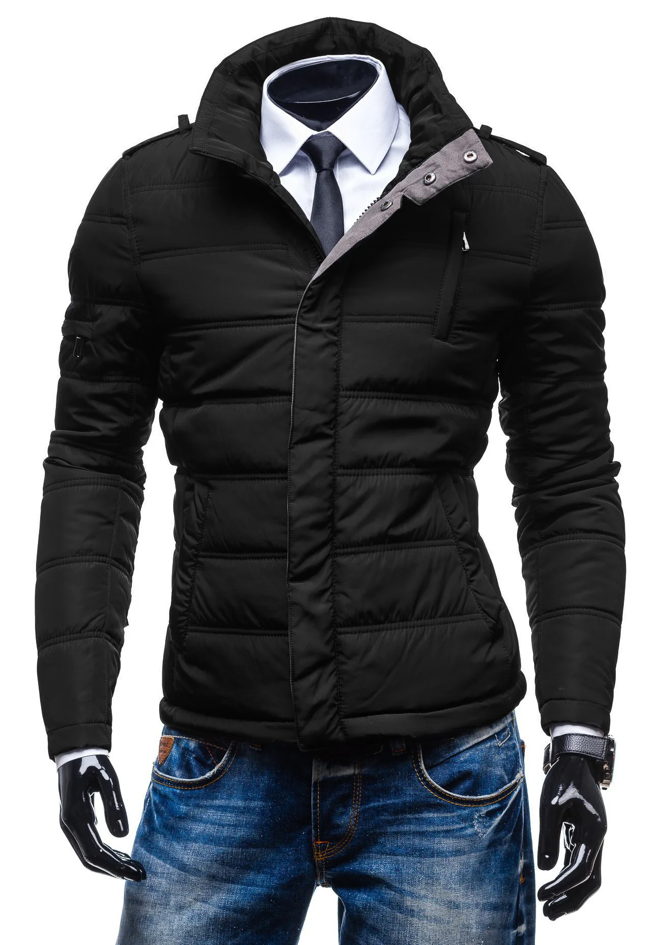 

Aowofs High Quality Winter New Style Stand Collar Europe And America Slim Fit Thick Warm Cotton-padded Clothes M-5xl D010
