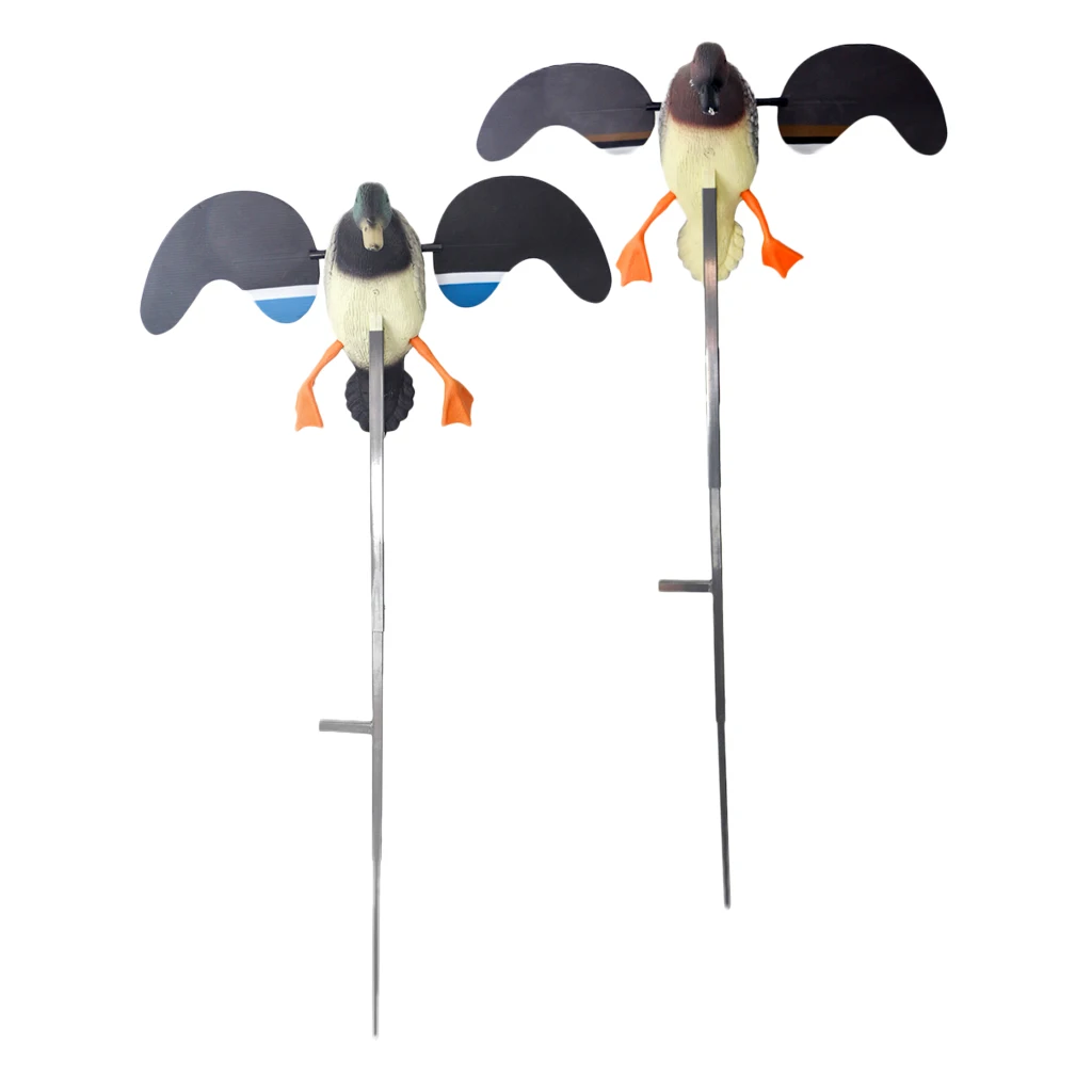  2pcs PE Electric Flying Hunting Duck Decoys Fishing Lures RC Remote Control Male & Female for Hunti