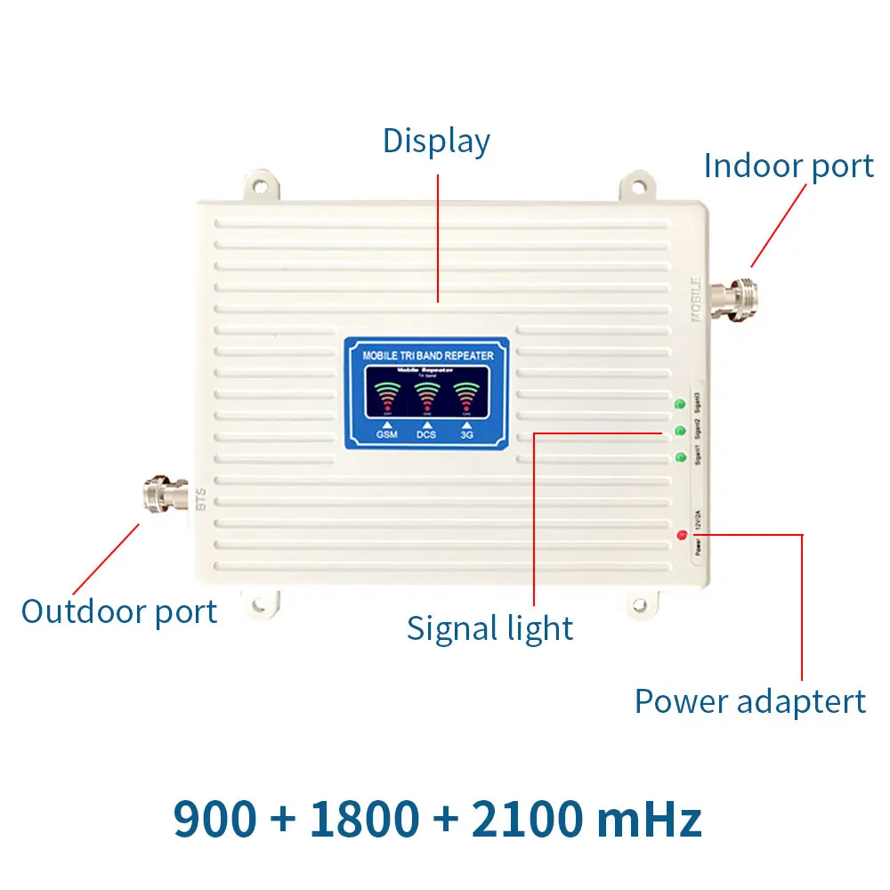 2G 3g 4G трехдиапазонный усилитель сигнала мобильного телефона 70dB GSM 900 LTE 1800 WCDMA 2100 MHz мобильный сотовый повторитель сигнала Сотовый телефон
