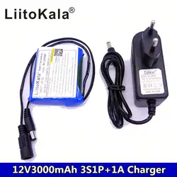 Liitokala 12 V 3000 mAh 3S1P литиевая батарея 18650 литиевая батарея перезаряжаемая защитная пластина 1A зарядное устройство