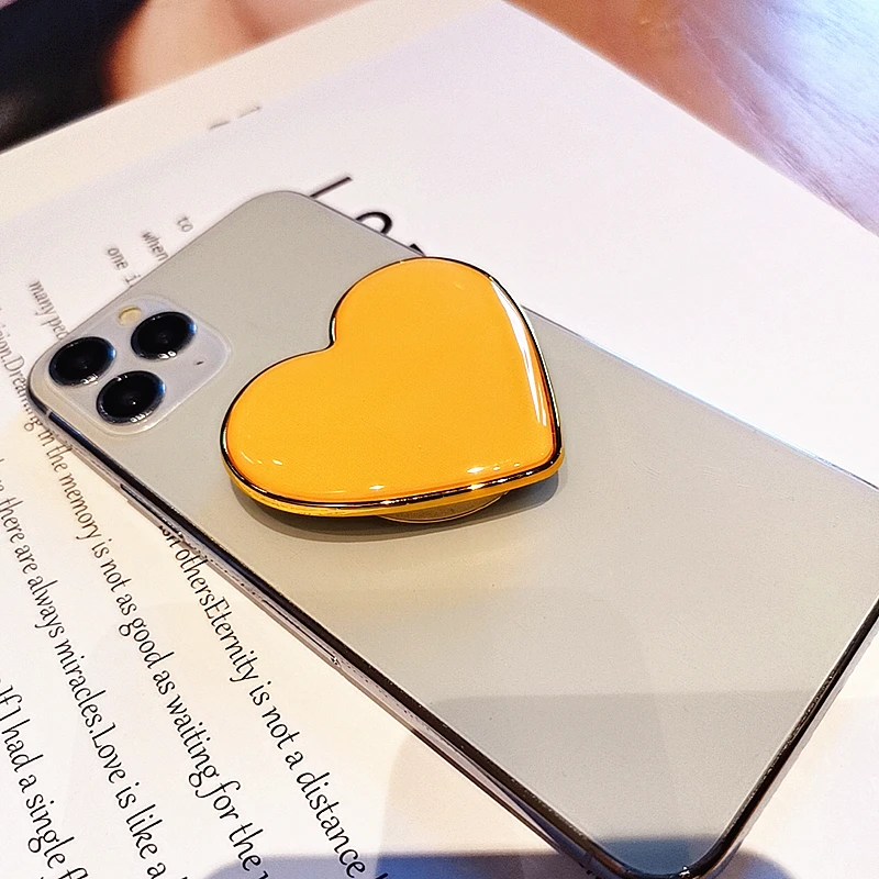 Cute Heart stents Adhesive type General Support the desktop scaling Cartoon For Apple vivo huawei Mobile phone stents mobile stand holder Holders & Stands