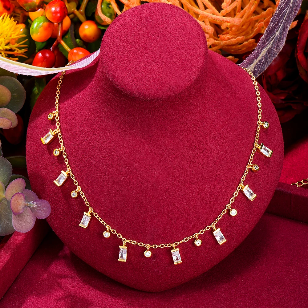 Siscathy Fashion Trend Chokers Necklaces Square Zirconia Necklaces For Women Accessories On The Neck Party Jewelry Girl Gifts