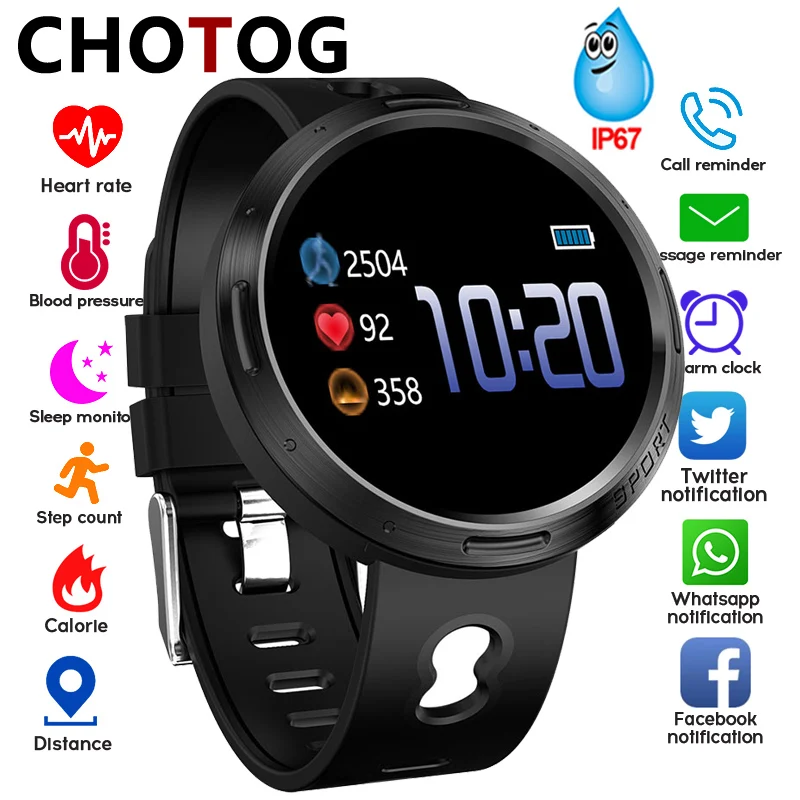 

Smart Watch Men Color Touch Screen Pedometer Fitness Tracker Ip67 Waterproof Blood Pressure Heart Rate Monitor Smartwatch Women