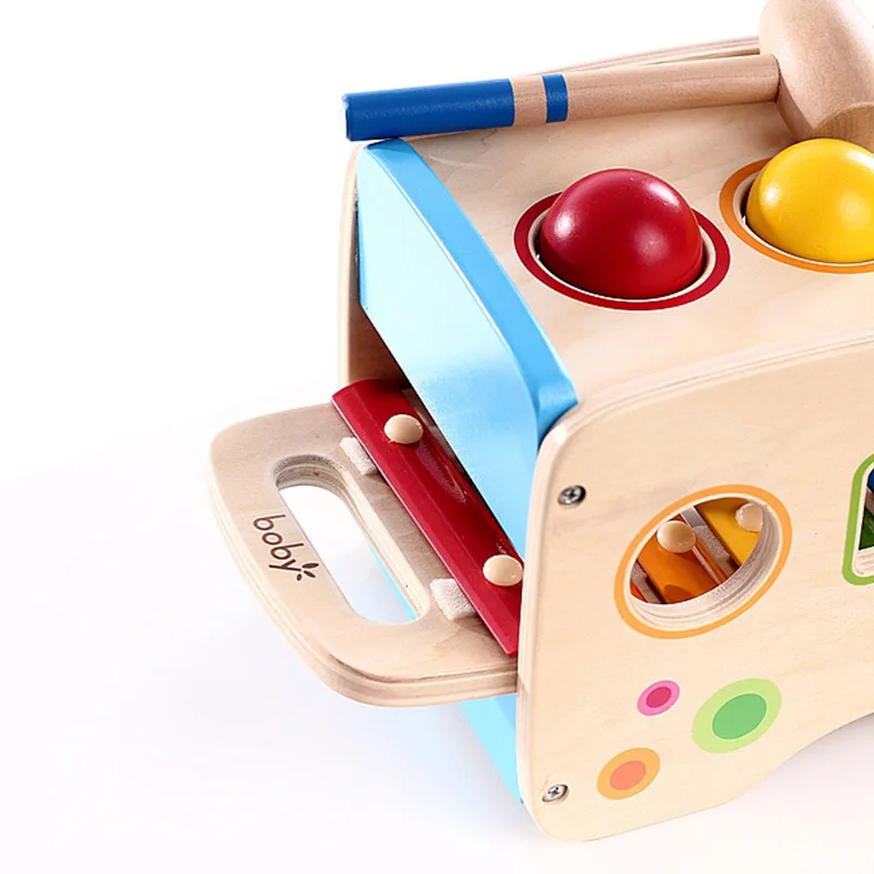 

Boby Wood Three-in-One Beat Ball Table Knock Piano Play Hamster 1-3 Years Old Baby Bao Yi Intelligence Infant Toys for Children