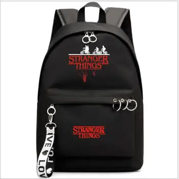 

Stranger Things Backpacks for Students Black&pink Canvas Travel Bags Fashion Teenagers Laptop Backpack Girls School Bag