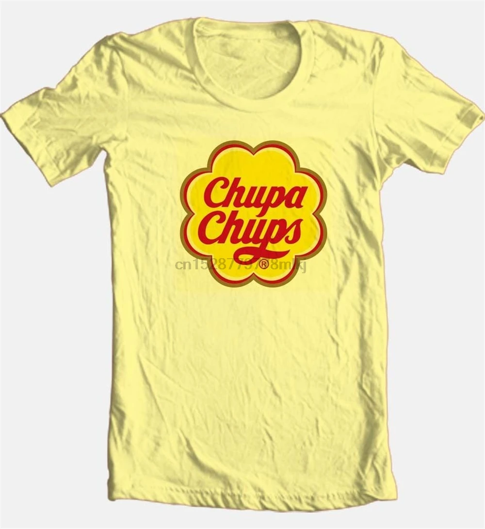 Chupa Chups T-Shirt Retro 1980S Candy Unique Brands 100% Cotton Graphic Tee Homme Customized Shirt |