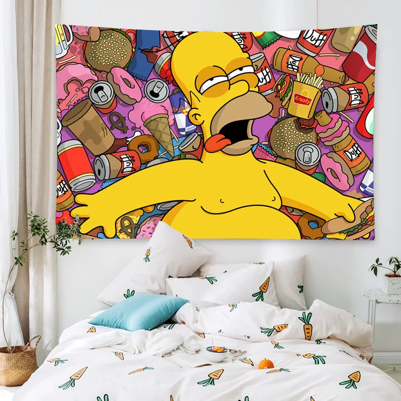 

Simpson Family INS Background Cloth Tapestry Hanging Cloth Net Red Bedroom Living Room Filming Live Decorative Cloth