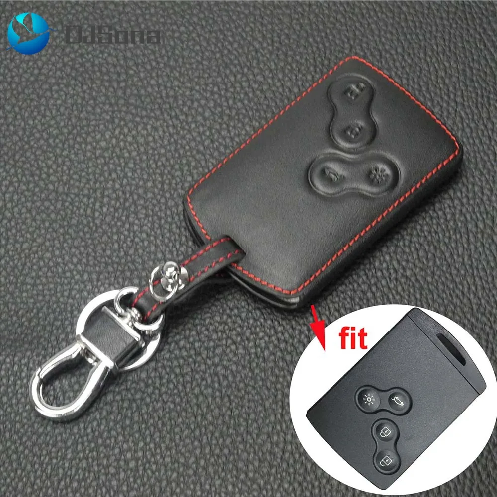 Leather Key Holder 4 Keys Case for Renault Koleos Laguna 2 3 Clio Megane 1 Scenic Sandero Captur Fluence | Автомобили и мотоциклы