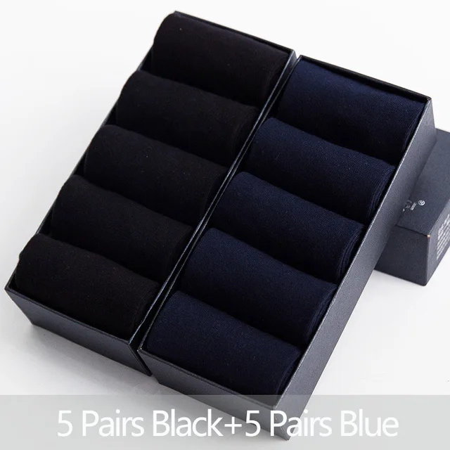 5/10 Pairs/Lot Men's Cotton Socks Plus Size Black Business Men Socks Breathable Spring Summer Autumn for Male Eur Size(39-48) 087-10-07