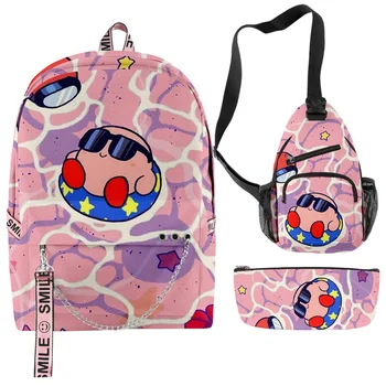 

2020 Hot Sale Kirby Backpack Bag Toys Shoulder Bag Pencil Case 3D Cartoon Backwoods Shoulder Backpack For Men and Women