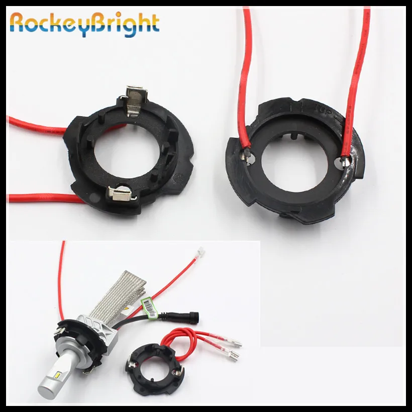 Rockeybright bombilla LED para faro delantero de coche, adaptador de