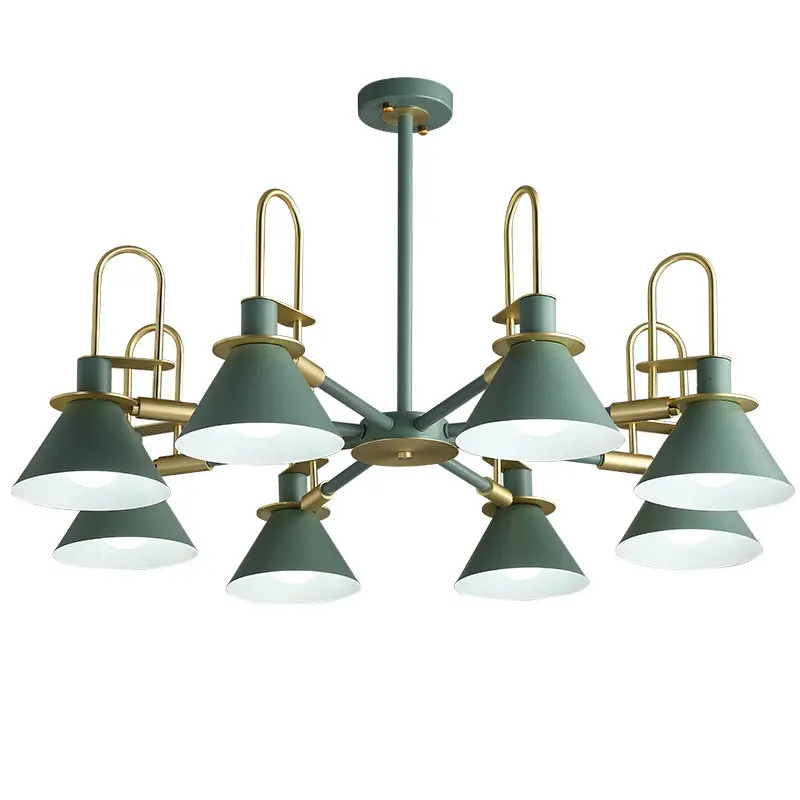 

The Nordic Modern Minimalist Bedroom Pendant Light 8 Arms Creative Personality Macarons restaurant black White Green 6W LED Lamp
