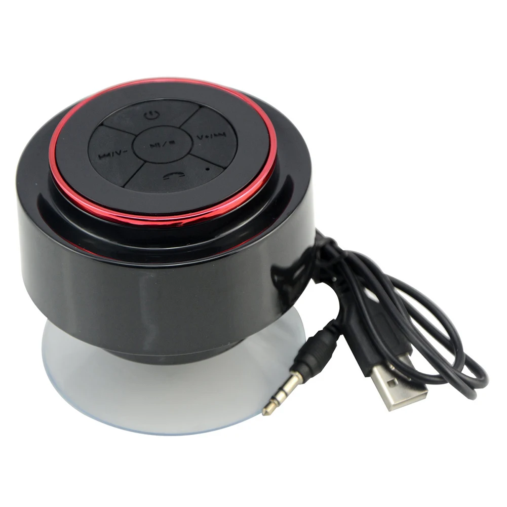 Мини usb зарядка Bluetooth динамик ABS FM радио присоска портативный беспроводной без потерь Водонепроницаемый Стерео Кнопка сенсорный пылезащитный - Цвет: Красный