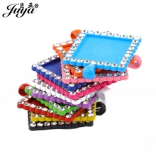 50PCS Jewelry Making Diamond Square Pendant Base For DIY Charms Necklaces Crafts Colorful Zircon Alloy Tray Findings jewellery 50PCS Jewelry Making Diamond Square Pendant Base For DIY Charms Necklaces Crafts Colorful Zircon Alloy Tray Findings jewellery