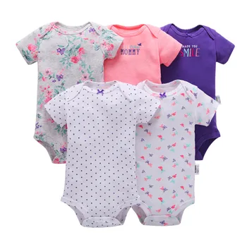

5pcs Baby rompers 100% Cotton Infant Body Short Sleeve Clothing baby Jumpsuit Cartoon Printed Baby Boy Girl clothes