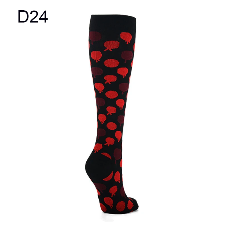 Унисекс, женские и мужские Спортивные Компрессионные носки для медсестер, эластичные носки для девочек, женские эластичные высокие носки - Цвет: D24