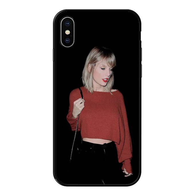 TPU Мягкий ТПУ чехол для телефона для iPhone X 10 pop singer Taylor для iPhone 6 6S 7 8 Plus 7 8 XS MAX XR Черный силиконовый чехол - Цвет: TPU