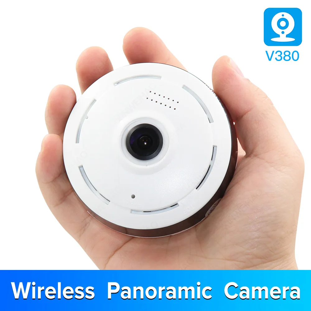 2.0MP Full view wifi 360 градусов двухстороннее аудио Панорамное 1080P рыбий глаз Беспроводная интеллектуальная ip-камера V380 мини-камера