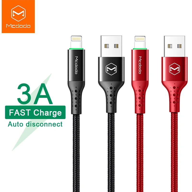 

Mcdodo Auto Disconnect USB Cable 3A Fast Charging for Lightning IPhone 11 Pro Max XS XR X 8 Plus IPad IOS 13 Charger Data Cable