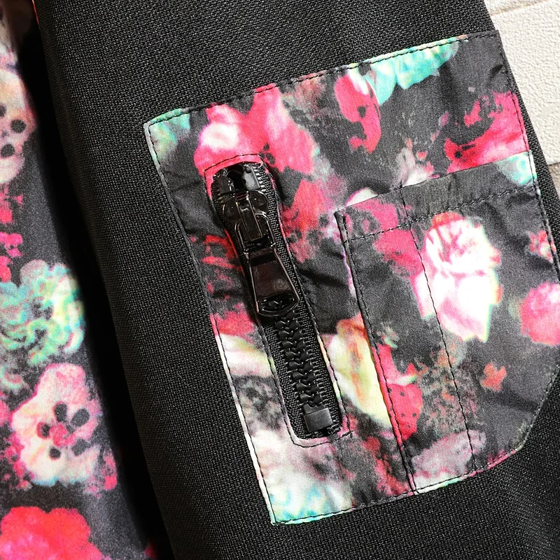 70% OFF 2019 New style Fashion Men spring slim fit Stand collar Printing jacket/Male High quality retro style Leisure coat Plus S-5XL