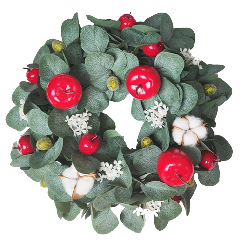 Christmas Wreath Artificial Wreath Garland Natural Artificial Plants Flower Wall Fence Fake Hanging Wreath for Christmas Decora