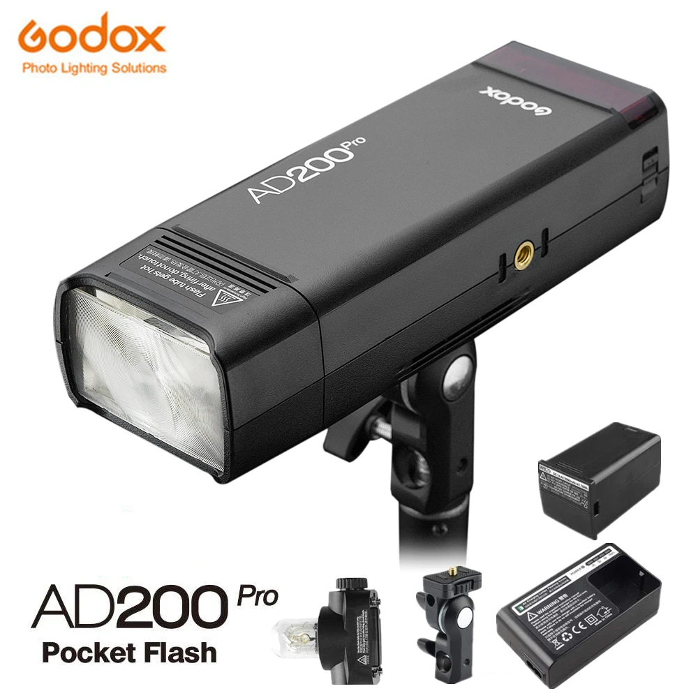 В наличии! Godox AD200Pro TTL 1/8000 HSS со встроенной беспроводной системой X 2 4G Внешняя