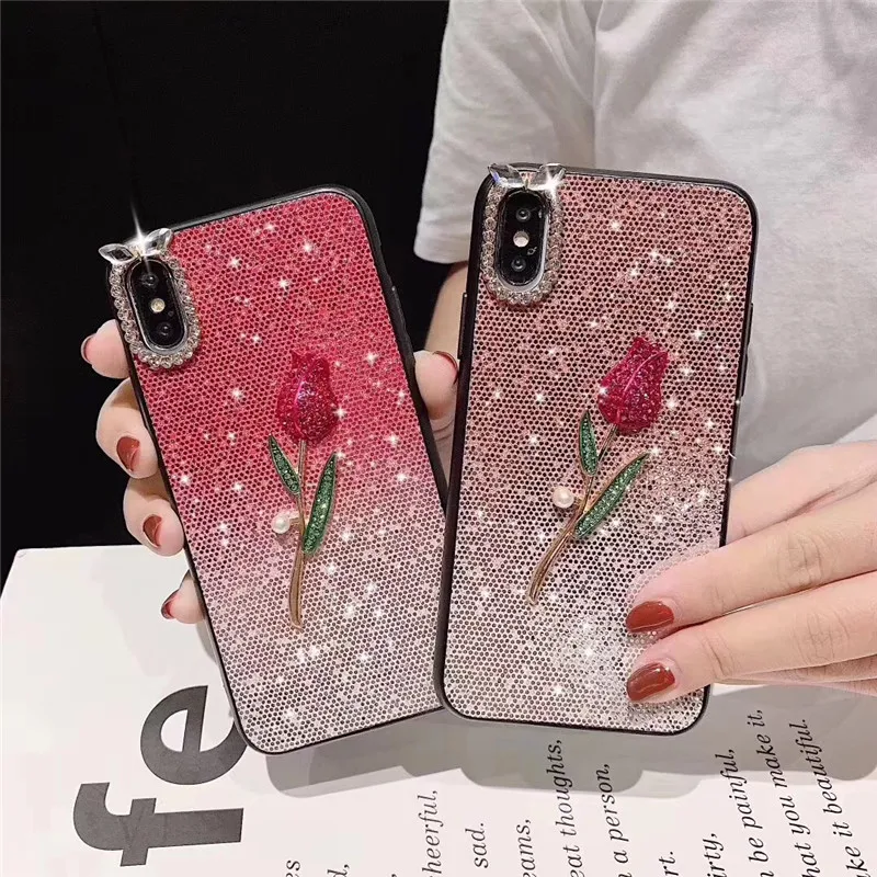 Чехол для мобильного телефона samsung galaxy A10 20 30 A50 60 70 M10 модные стразы с градиентом |