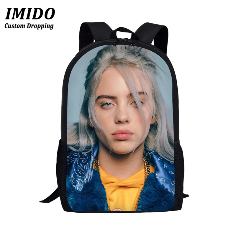 Имидо Billie Eilish 3 шт./компл. Рюкзак Back To School детская книга мешок для маленькой девочки распылитель ранцевого типа для подростков Mochila Escolar - Цвет: 6997C