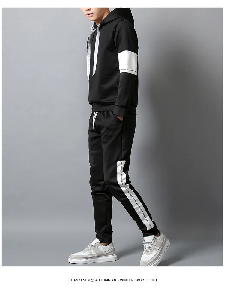 New Style MEN'S Hoodie Sports Set Autumn Long Sleeve Hooded Coat Middle School Students Men'S Wear