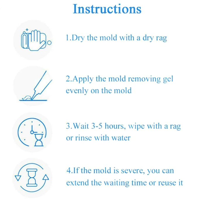 Mildew Remover Gel Wall Mold Tile Cleaner Bathroom Porcelain Floor Caulk for Home Wall AIA99