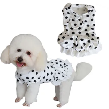 

Dot Dog Clothes Puppy Cat Dress Summer Cotton Short Sleeve Pets Dresses For Chiwawa Princess Vest Skirt Summer Clothing For Dogs