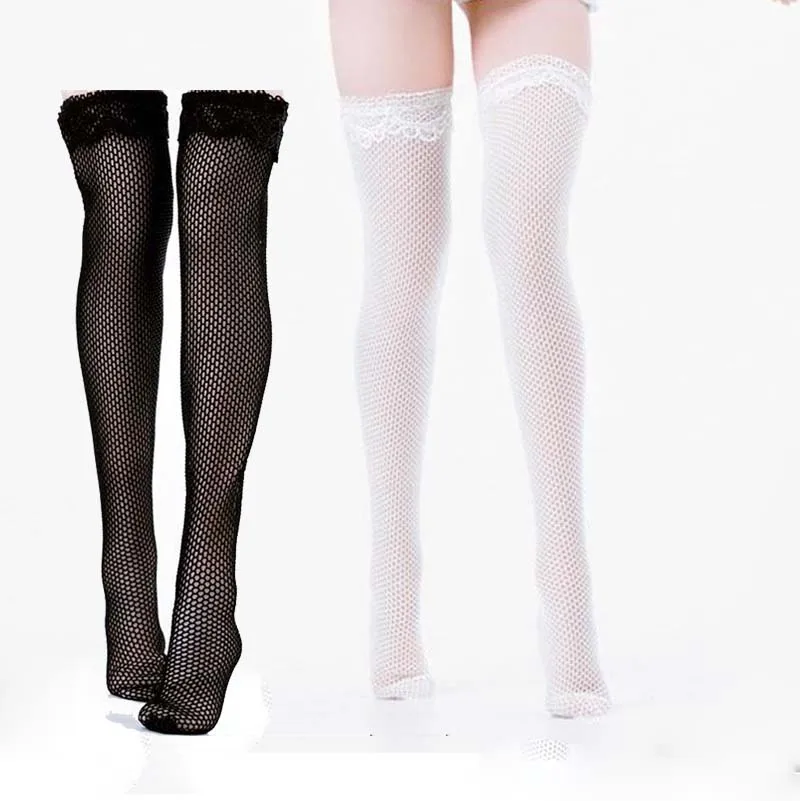 1/6 SCALE Lace Mesh WHITE Stockings for 12'' female figure Phicen 