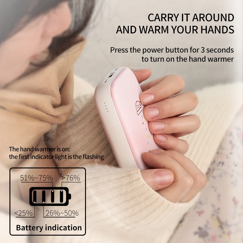 Calentador Baseus calentador de mano banco de energía 10000mah almohadilla de calefacción recargabl