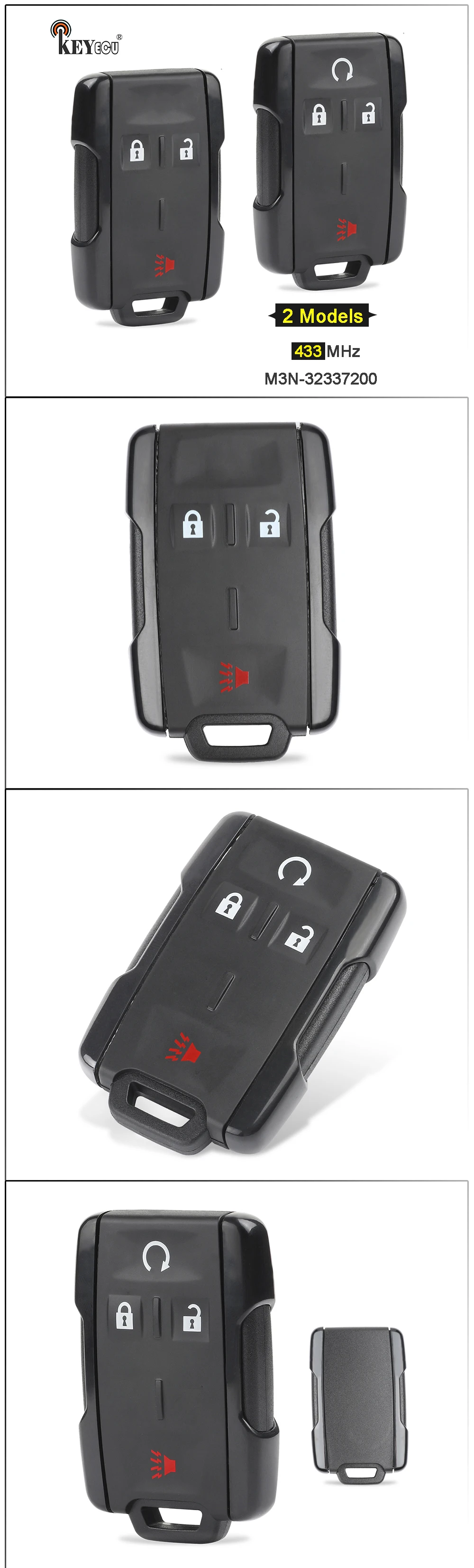 Keyforkess 433MHz M3N-32337200 telecomando portachiavi 2 1 3 3 1 4 pulsanti per Chevrolet Silverado Colorado GMC Sierra 2019 2020 2021 - H41a702c53e9144a09eb115cb216952d5o