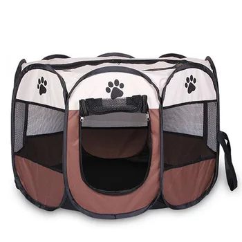 

LBER Portable Folding Pet tent Dog House Cage Dog Cat Tent Playpen Puppy Kennel Easy Operation Octagon Fence