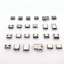 24 modèles de connecteurs Micro USB type c, station de charge femelle et mâle, prise de Type C, pour Xiaomi Huawei