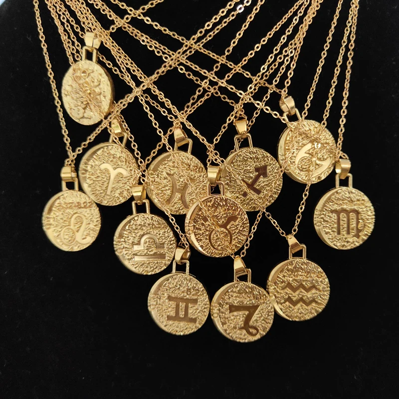 Модные ювелирные изделия металлические 12 созвездий зодиака ожерелье женщины |