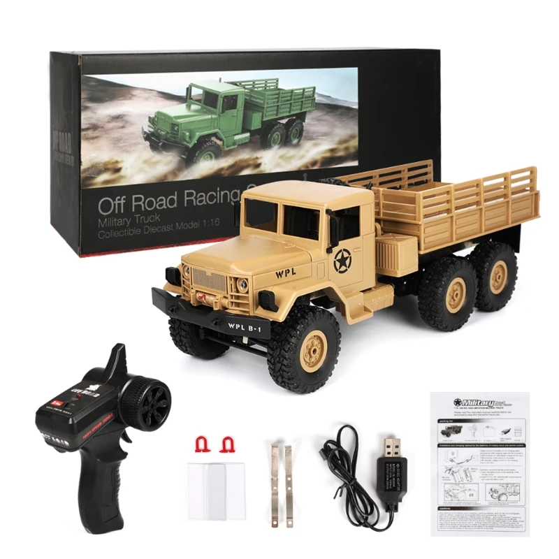 Brown FY004A 1/16 2,4G 6WD Rc автомобиль пропорциональный Управление армии США военный грузовик RTR модель игрушки - Цвет: Brown