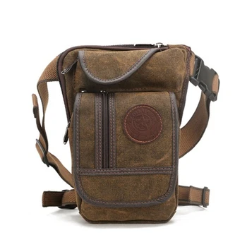 

New Fashion Men Legbags Vintage Waist Bag Casual Boy Canvas Drop Legsbag Riding Motorcycle Bum Thigh Bag Male Handy Fanny Pack